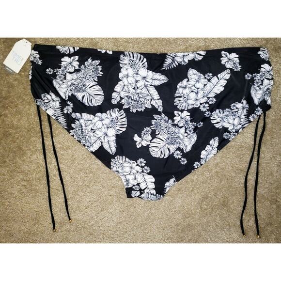 Time & Tru Floral Mid Rise Full Coverage Bikini Bottom Swimsuit Size 3XL NEW Nwt - Picture 2 of 5